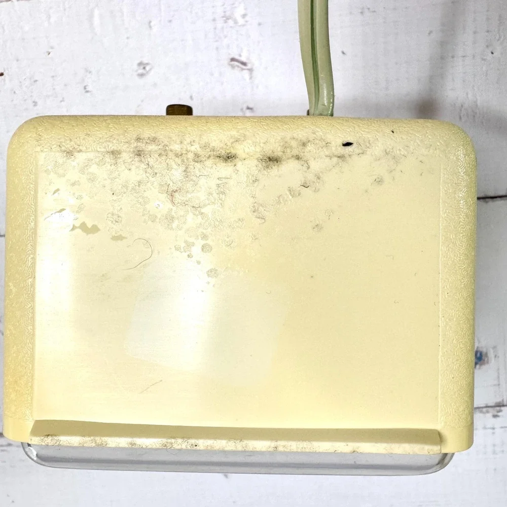 Vtg General Electric Alarm Clock 7369A Off White MCM Teal 2nd Hand GE WORKS